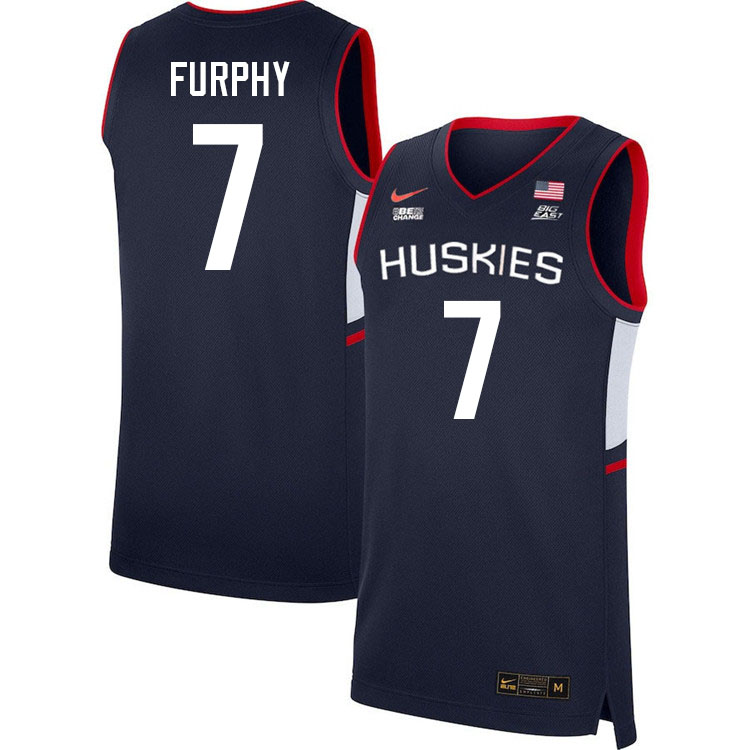 Uconn Huskies #7 Jacob Furphy College Basketball Jersey Stitched-Alternater Navy